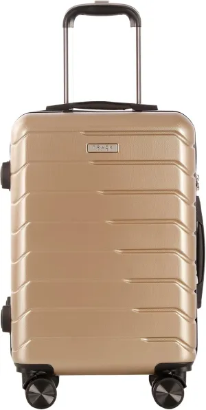 1 Piece Carry on Luggage ABS PC Hardshell TSA Lock Aluminum Trolley Spinner Wheels (Champagne, 1 Piece)