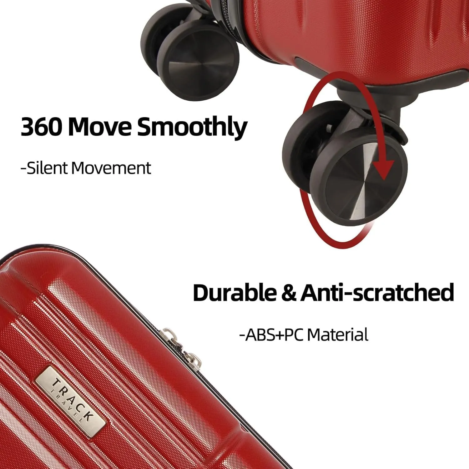 1 Piece Carry on Luggage ABS PC Hardshell TSA Lock Aluminum Trolley Spinner Wheels (Wine Red, 1 Piece)