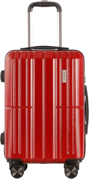 1 Piece Carry on Luggage ABS PC Hardshell TSA Lock Aluminum Trolley Spinner Wheels (Wine Red, 1 Piece)