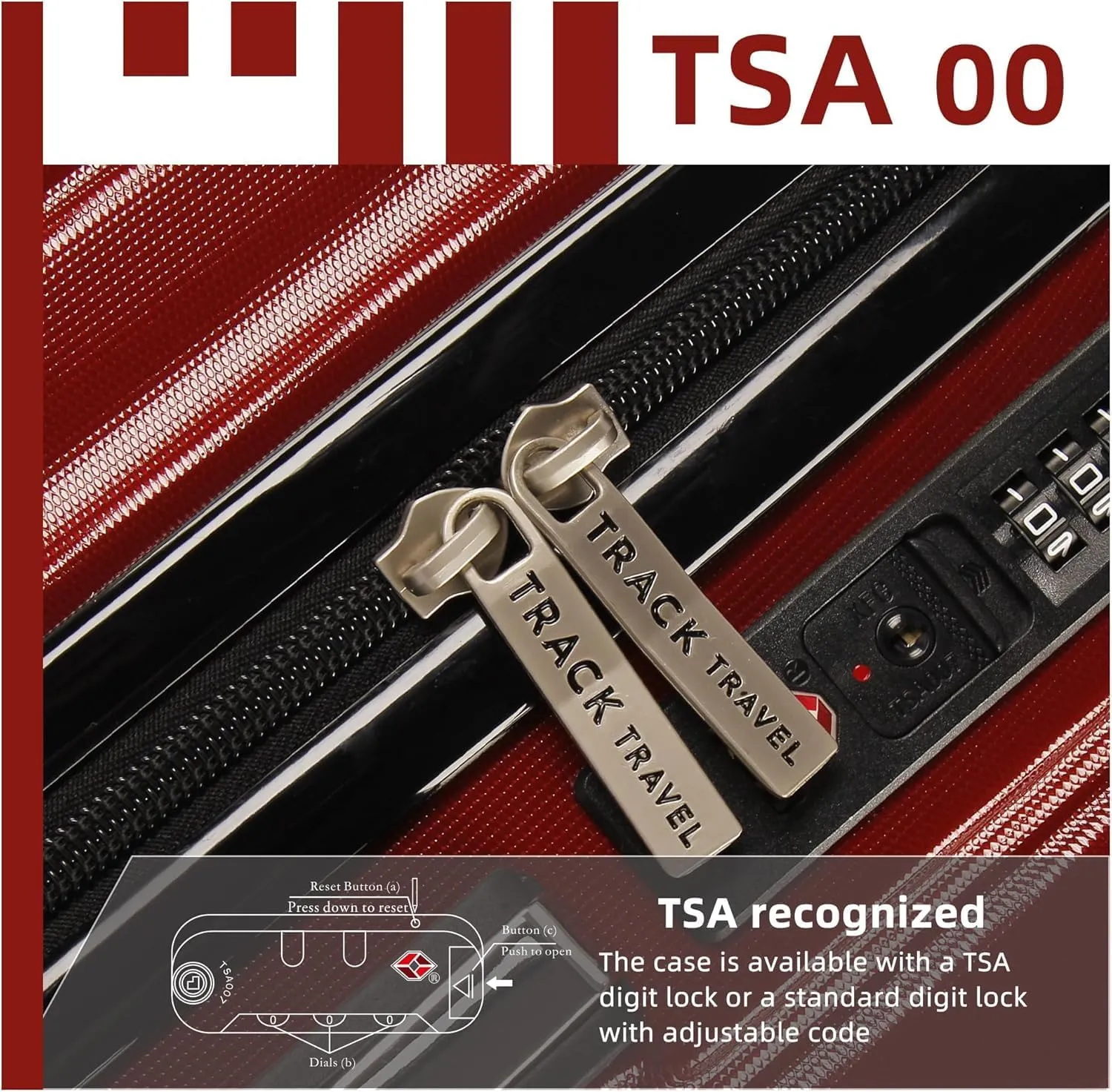 1 Piece Carry on Luggage ABS PC Hardshell TSA Lock Aluminum Trolley Spinner Wheels (Wine Red, 1 Piece)