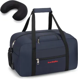 17x10x9 United Airline Personal Item Under Seat Duffel Bag With Free Pillow And USB Port (Navy)