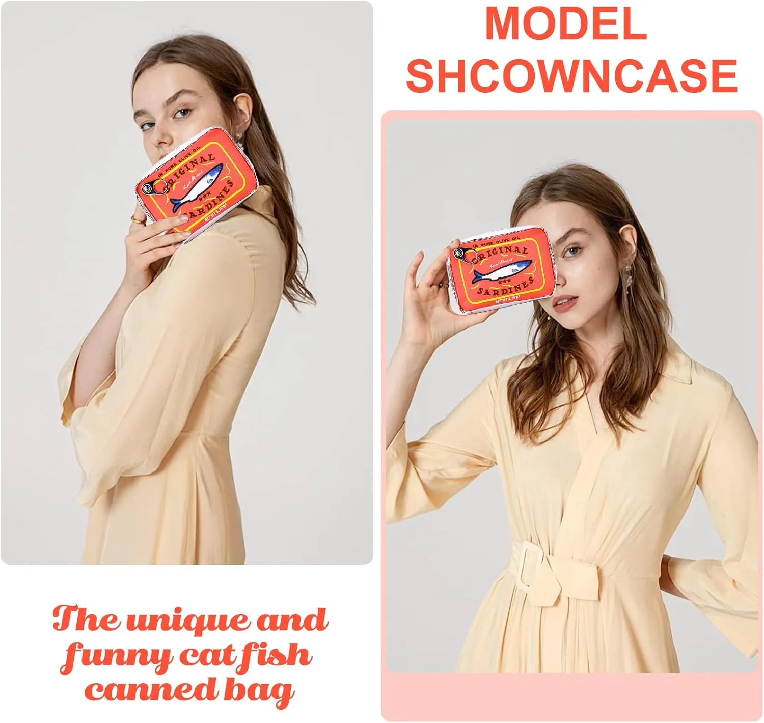 4 PCS Canned Sardines Makeup Bag, Canned Sardines Style Toiletry Bag Cute Travel Bag Creative Cute Makeup Bag Aesthetic Toiletry Bag For Women