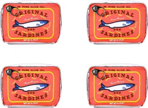 4 PCS Canned Sardines Makeup Bag, Canned Sardines Style Toiletry Bag Cute Travel Bag Creative Cute Makeup Bag Aesthetic Toiletry Bag For Women