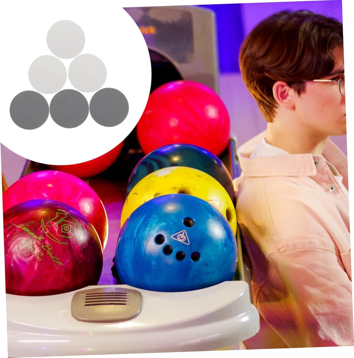 5sets Multipurpose Bowling Ball Polisher Reusable Cleaning Pad Mat Easy-to-use Sanding Sheets 6pcs*5