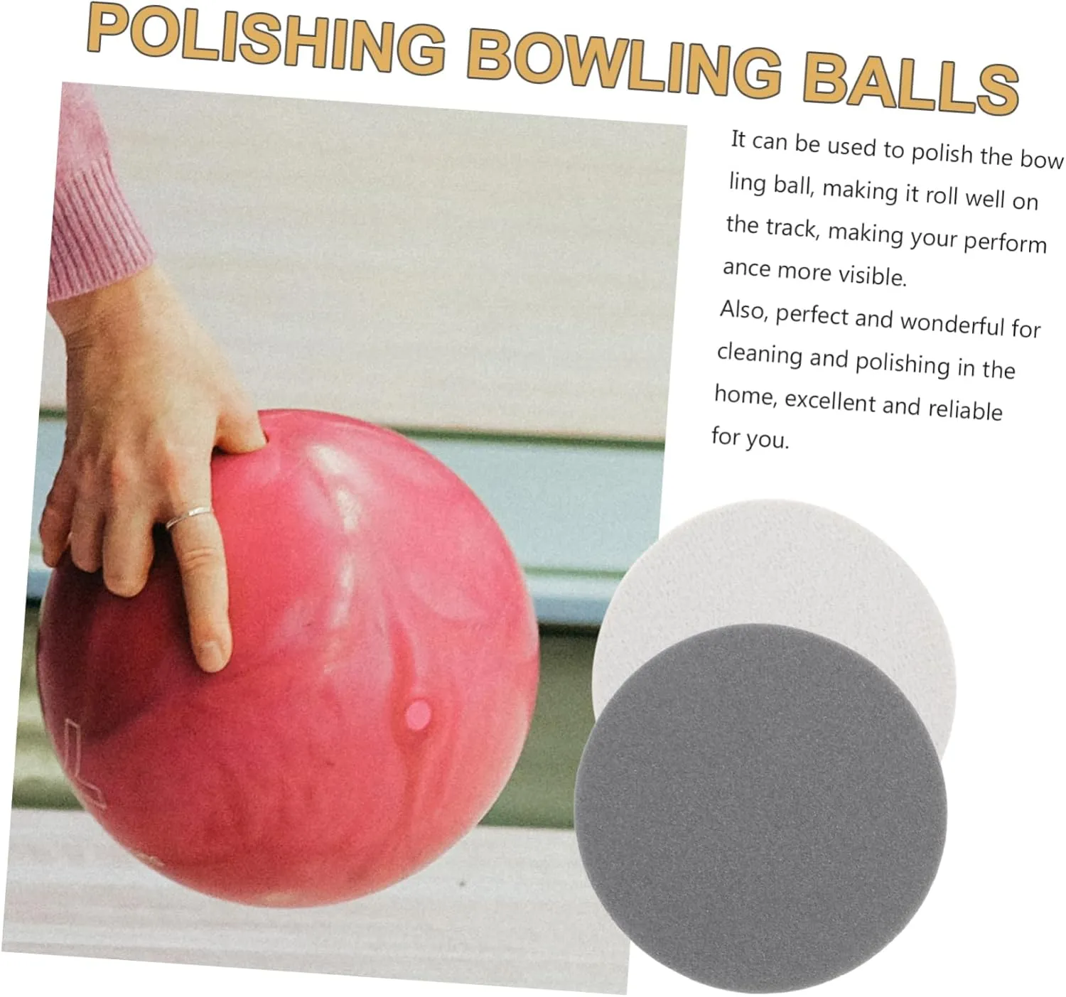 5sets Multipurpose Bowling Ball Polisher Reusable Cleaning Pad Mat Easy-to-use Sanding Sheets 6pcs*5