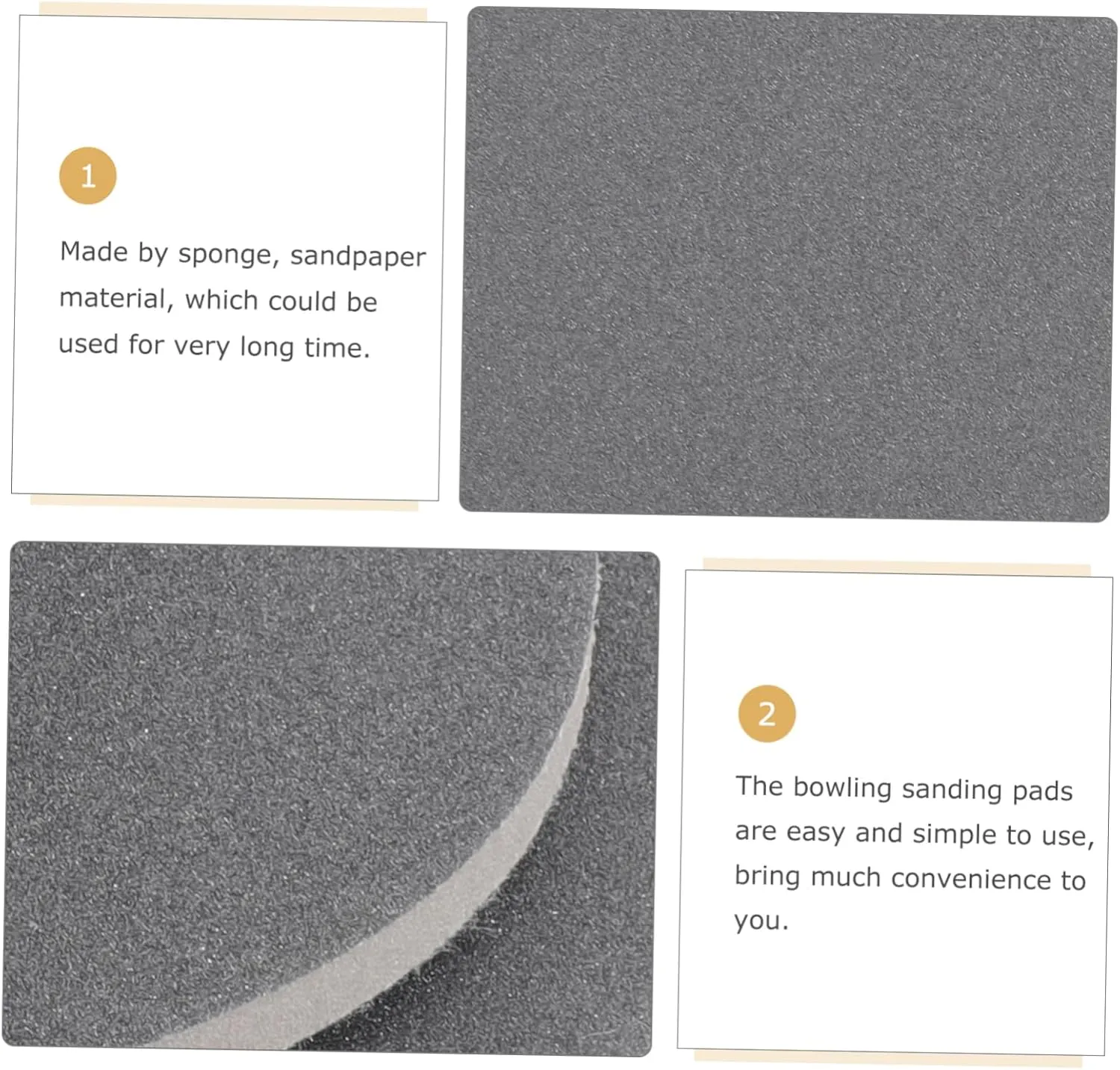 5sets Multipurpose Bowling Ball Polisher Reusable Cleaning Pad Mat Easy-to-use Sanding Sheets 6pcs*5