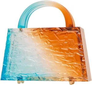 Acrylic Handbag for Women Colorful Clear Acrylic Evening Bag Unique Top Handle Clutch Purse for Wedding Party Prom