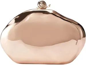 Acrylic Shell Clutch Purse for Women Metallic Evening Bag Unique Geometric Handbag for Wedding Party Prom