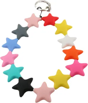 Acrylic Star Charm Wristlet Elegant Keychain Pendant Fashionable Women's Phone Tether and Bag Accessory Unique Keyring