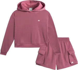 AEROPOSTALE Girls' Skort Set - Fleece Crew Neck Pullover Sweatshirt and Cargo Scooter Skort - Fashion Outfit for Girls, 4-12