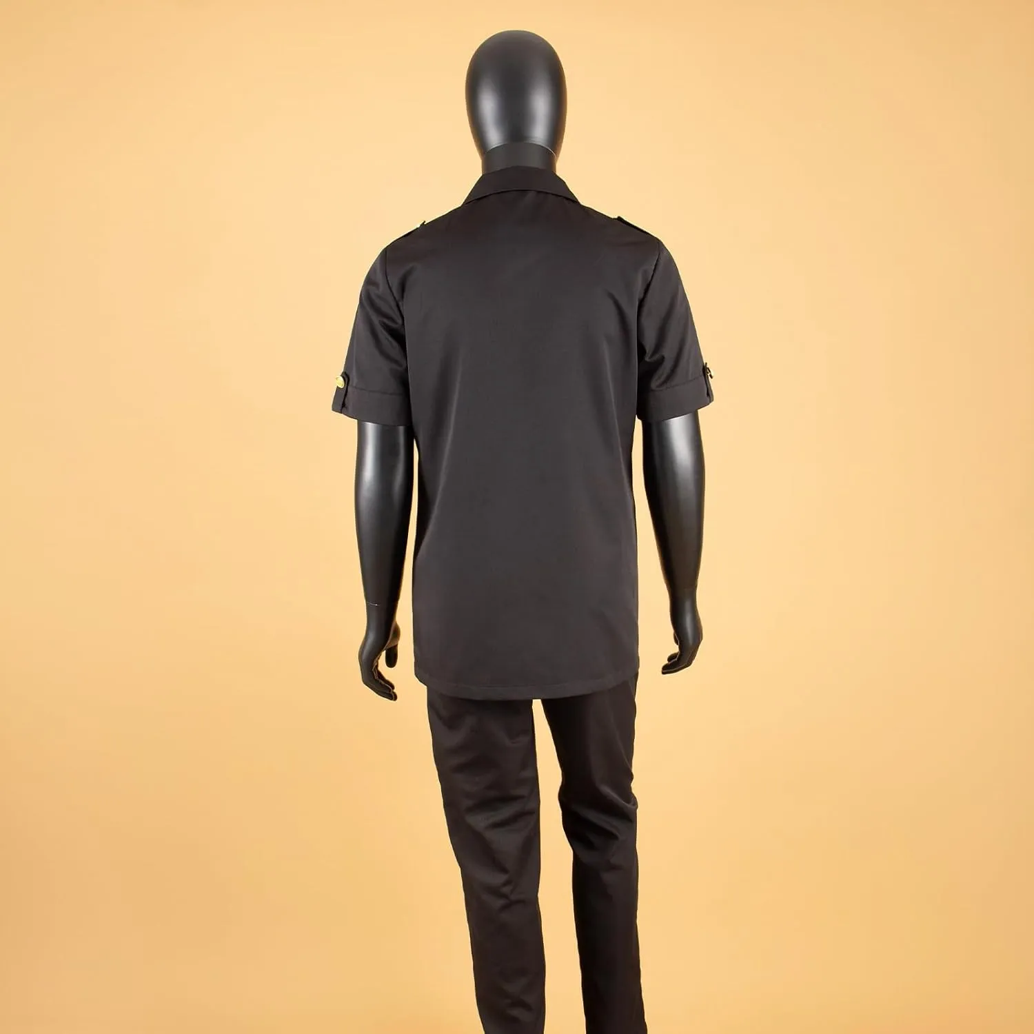 Africa Men's Suit Short Sleeve Metal Single Breasted Shirt Long Pants 2 Piece Set Casual Banquet Formal Wear