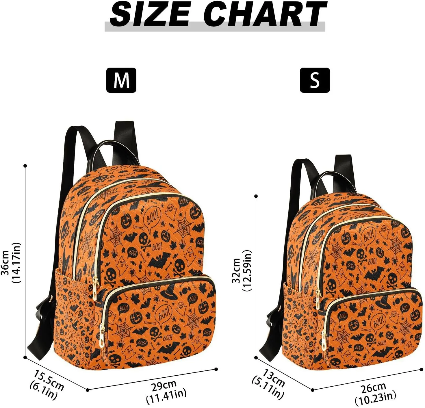 ALAZA Halloween Orange Festive Women Backpack Purse Ladies Fashion Shoulder Bag Daypack Travel Bag 10L