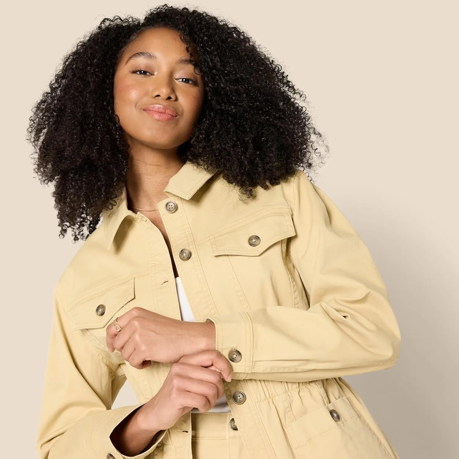 Amazon Essentials Women's Regular-Fit Midweight Cotton Twill Jacket