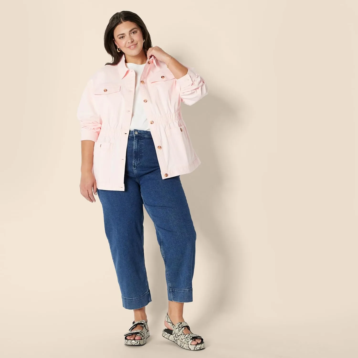 Amazon Essentials Women's Regular-Fit Midweight Cotton Twill Jacket