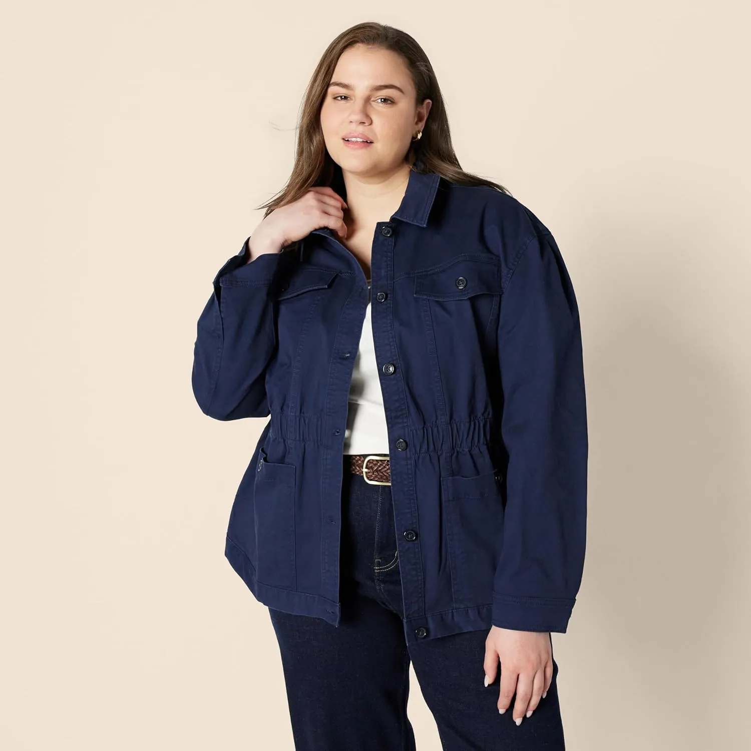 Amazon Essentials Women's Regular-Fit Midweight Cotton Twill Jacket