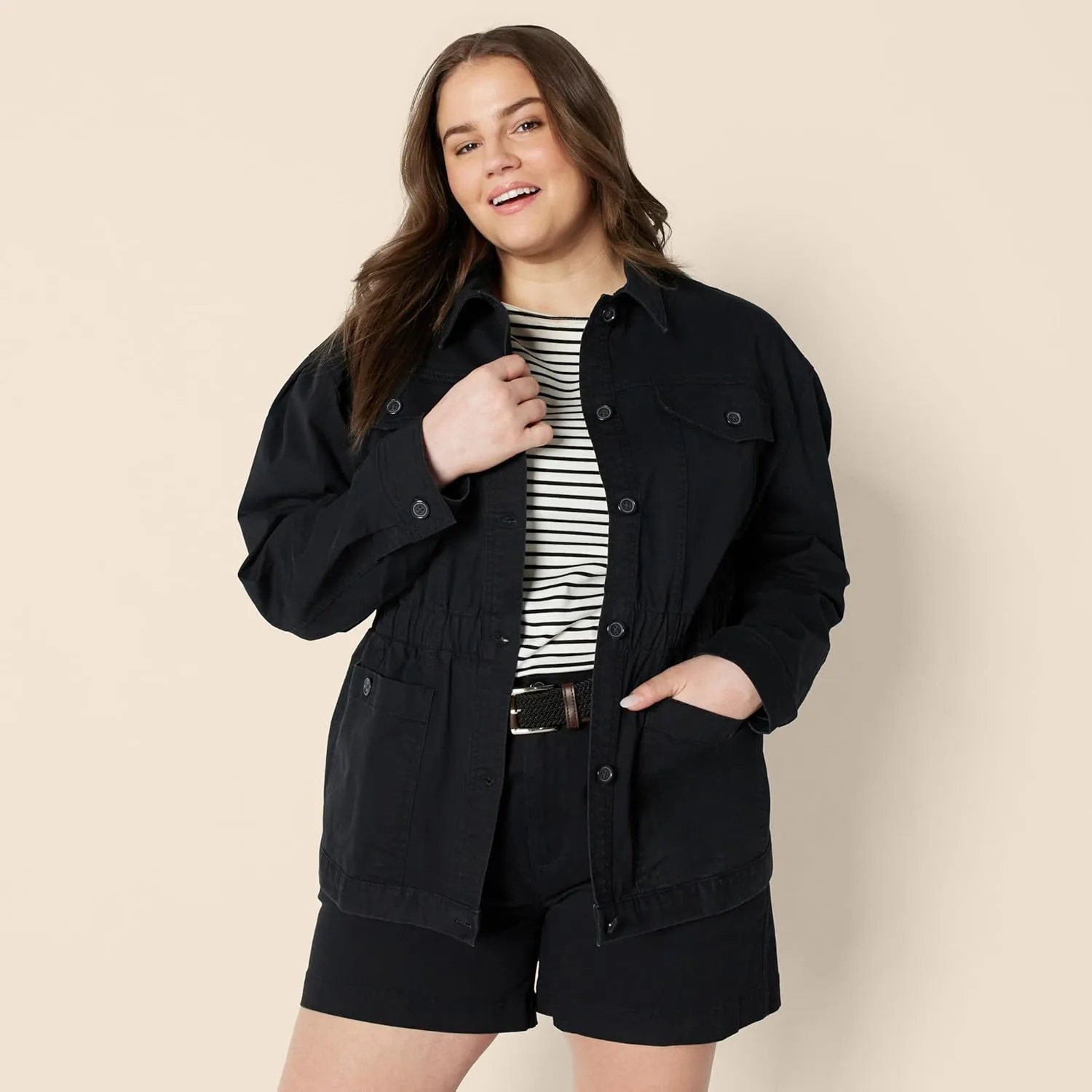 Amazon Essentials Women's Regular-Fit Midweight Cotton Twill Jacket