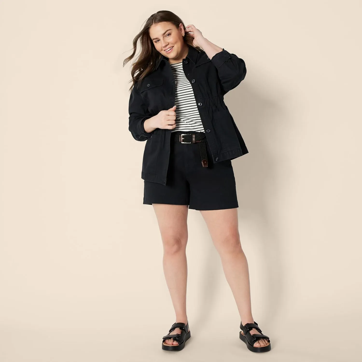 Amazon Essentials Women's Regular-Fit Midweight Cotton Twill Jacket