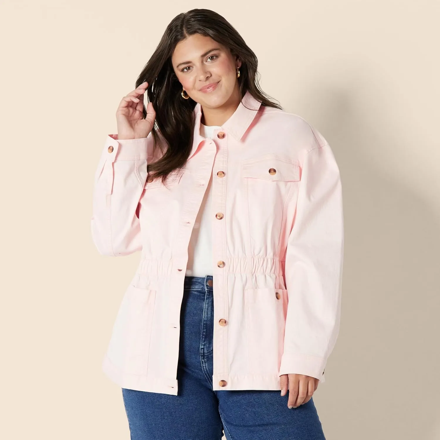 Amazon Essentials Women's Regular-Fit Midweight Cotton Twill Jacket