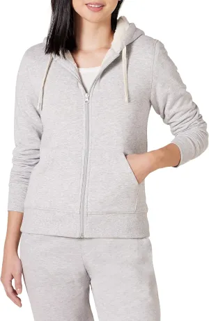 Amazon Essentials Women's Sherpa-Lined Fleece Full-Zip Hooded Jacket (Available in Plus Size)