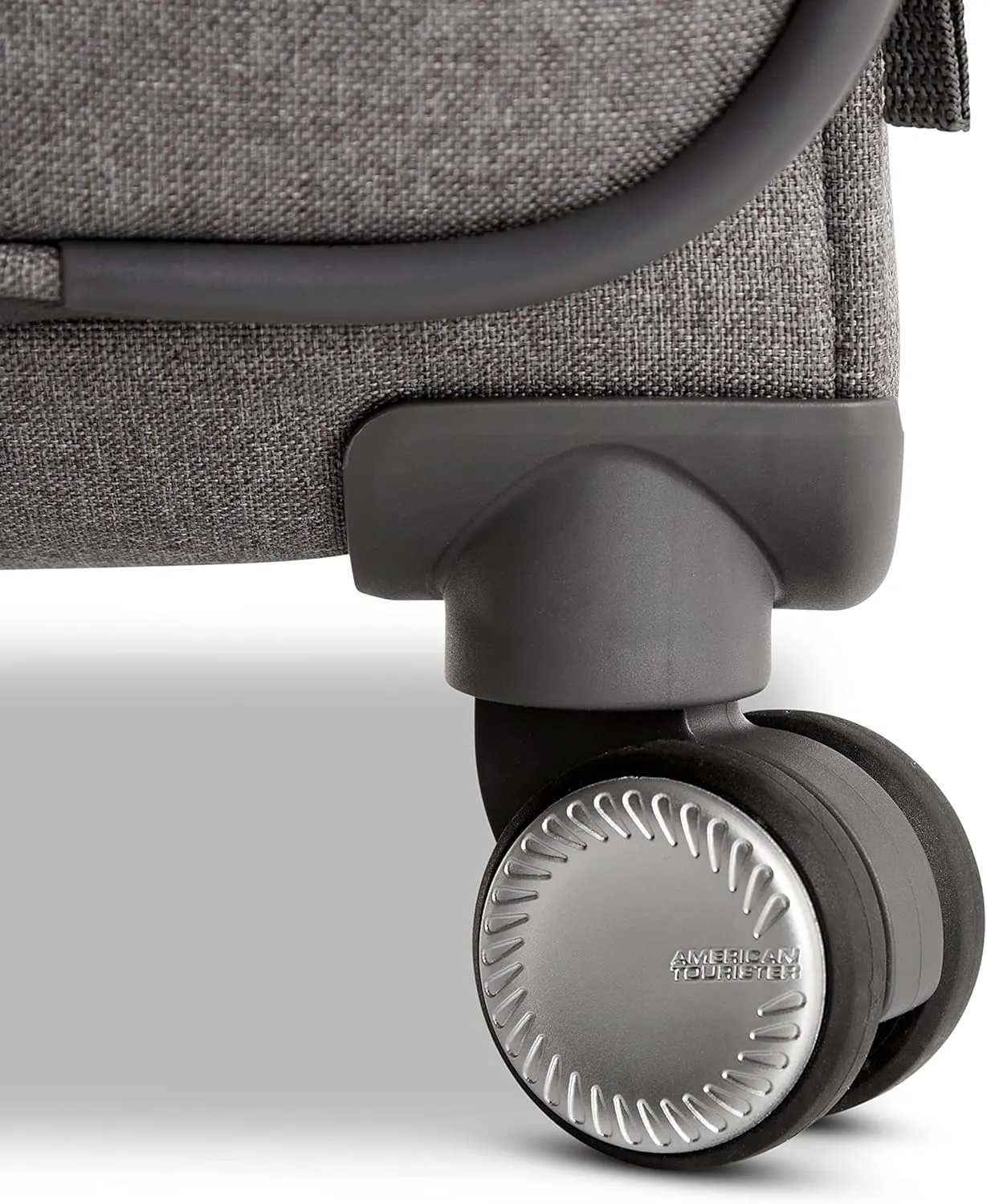 American Tourister Whim Softside Expandable Luggage with Spinners, Grey, 2PC SET (Carry-on/Medium)