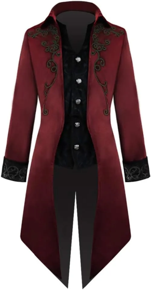 Apocrypha Mens Medieval Steampunk Tailcoat Victorian Gothic Jacket Frock Coat