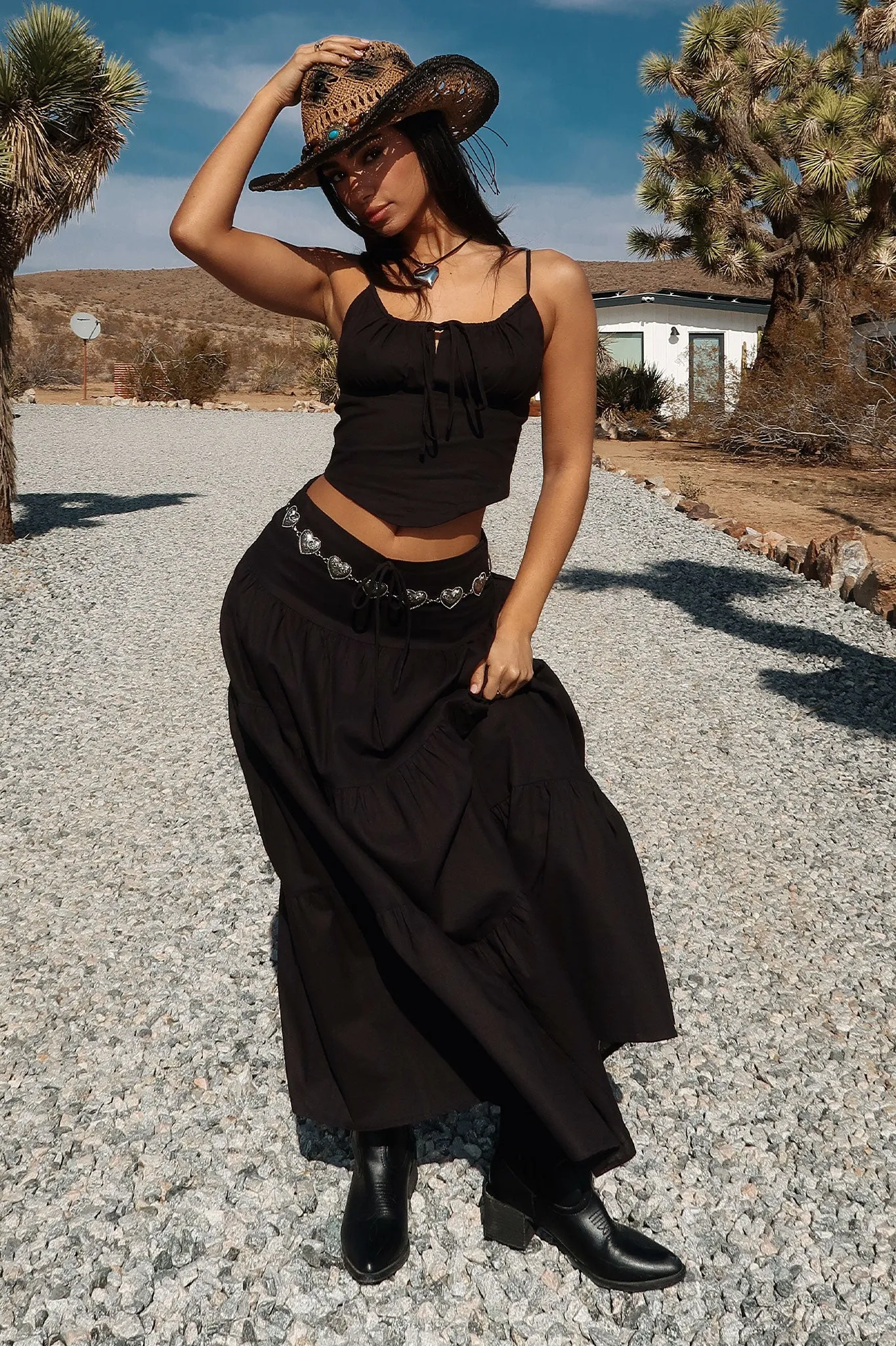 Barbados Linen Top - Black