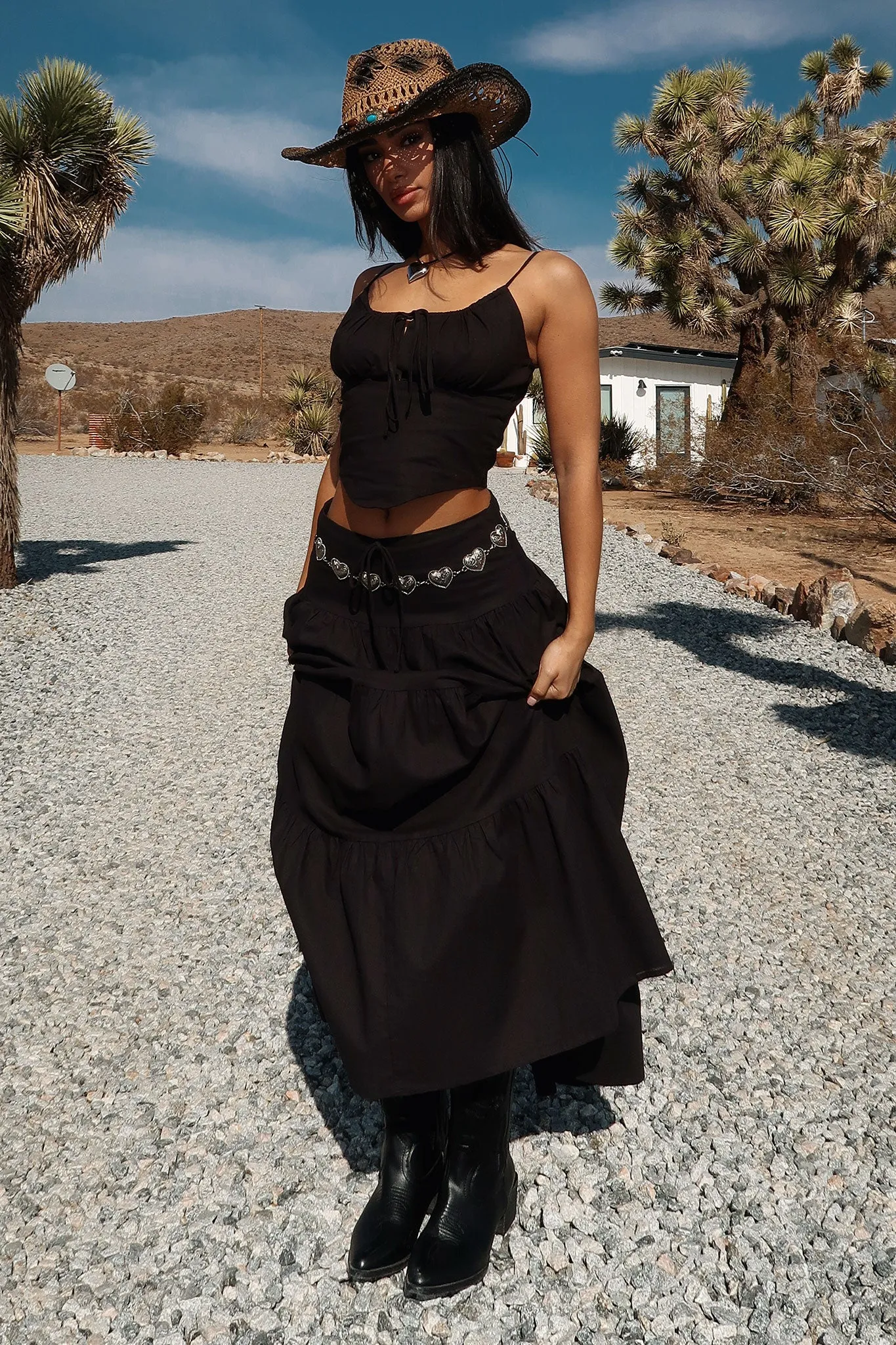 Barbados Linen Top - Black