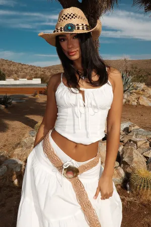 Barbados Linen Top - White
