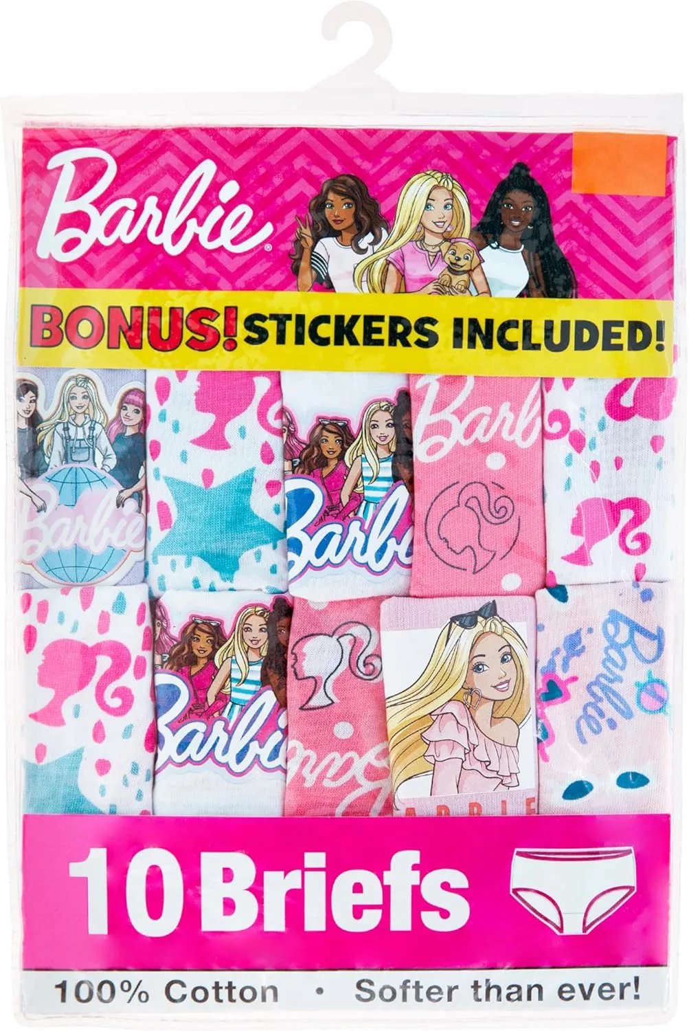 Barbie Amazon Exclusive 100% Combed Cotton Underwear and 4-pk Girl Short Sizes 4, 6, 8 & 10