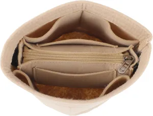 BESPORTBLE Bag Organizer for Tote Handbag Lady Purse Organizer Insert Body Feminine inside Main Makeup Dividers Tote Bag Bucket Purses Bags for Women Satchel Woman Quilted Chic Felt Beige