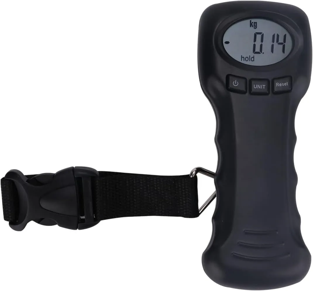 BESPORTBLE Digital Weight Scale Luggage Scale Electronic Balance Digital Fishing Scale Without Battery for Home and Outdoor Travel Accessories Essentials Suitcases(Black) Fishing Tackle
