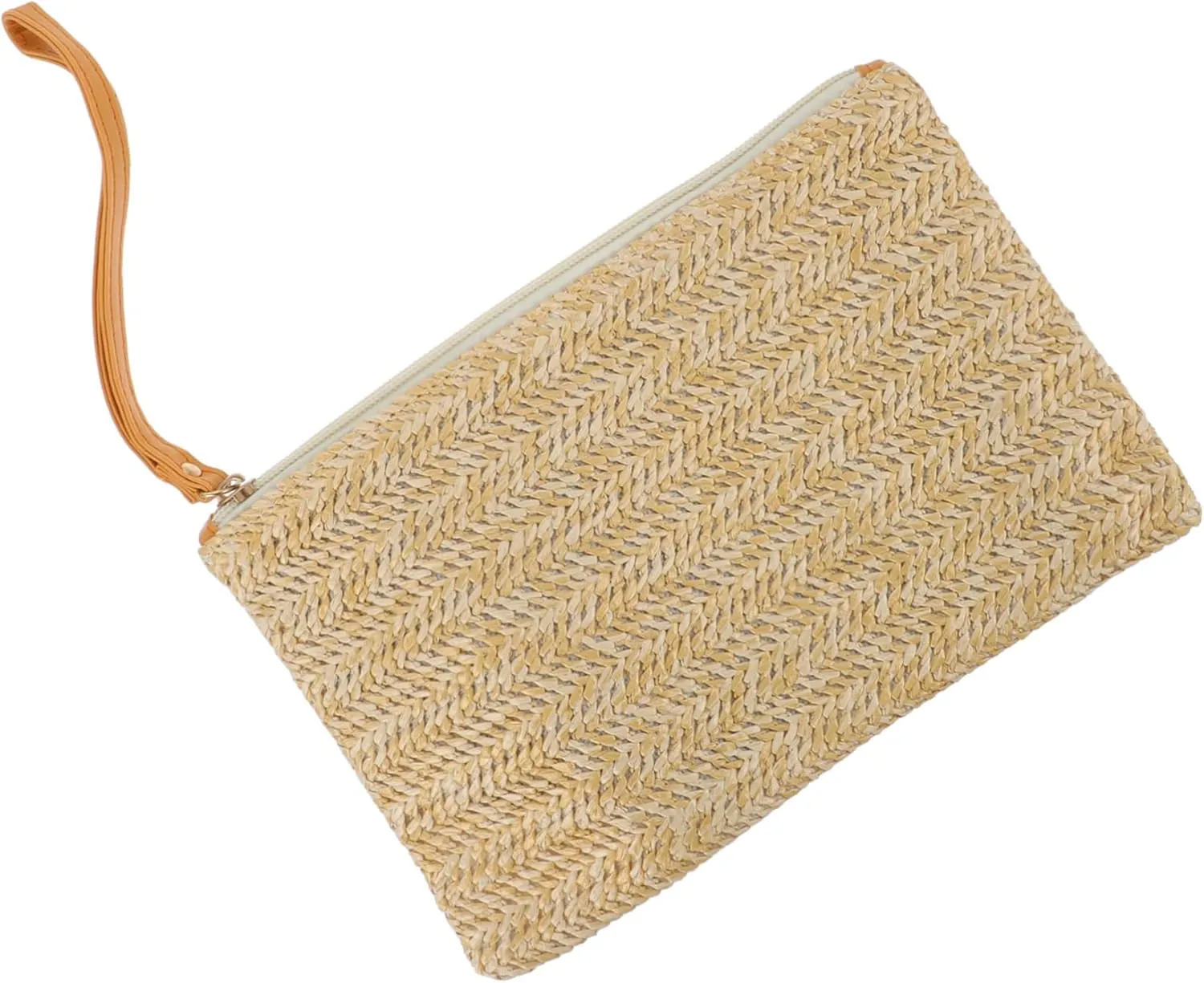 BESPORTBLE Unique Straw Zipper Handbag Compact Mobile Phone Bag for Lady Beach Party Purse