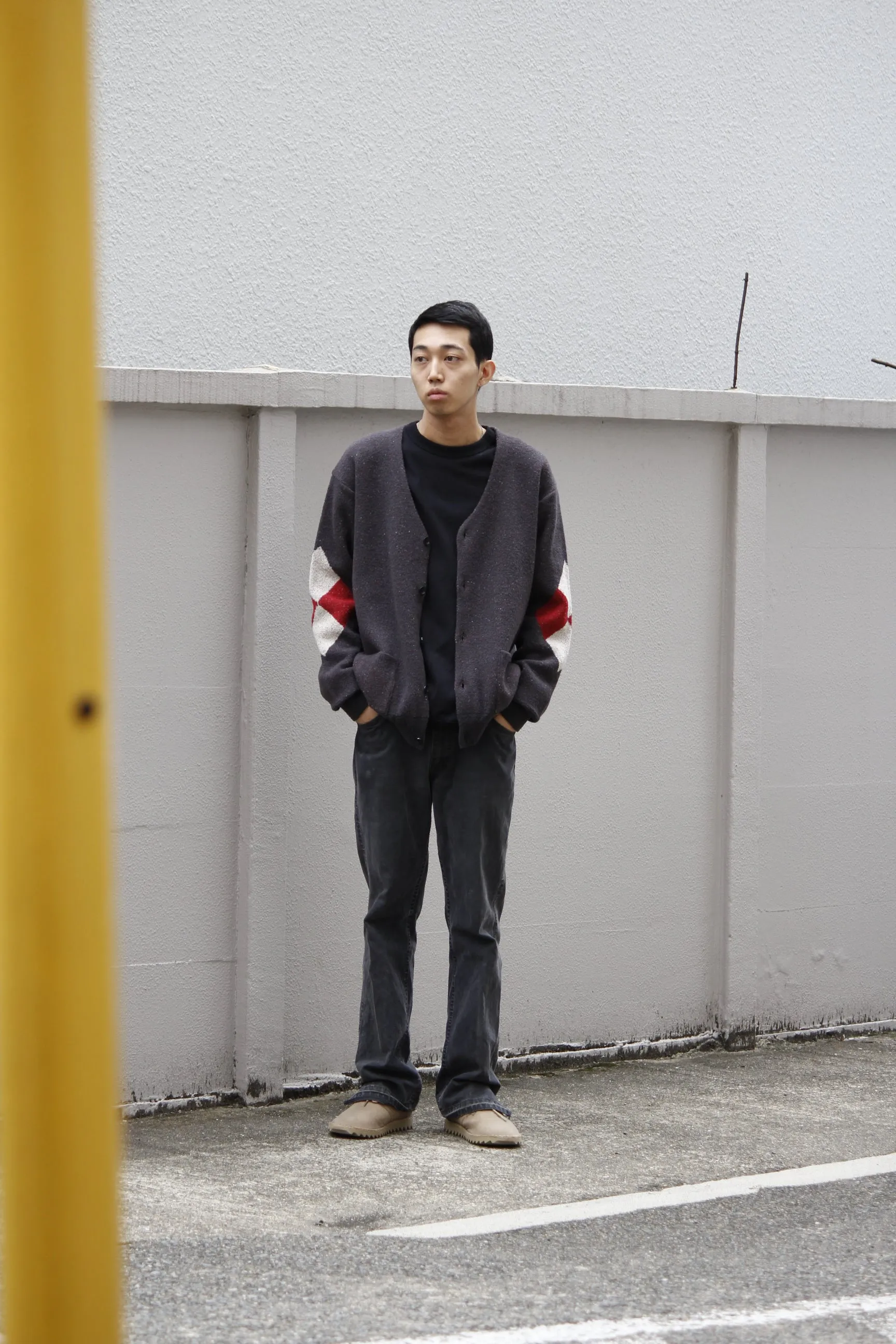 Boucle Knit Cardigan（Argyle）