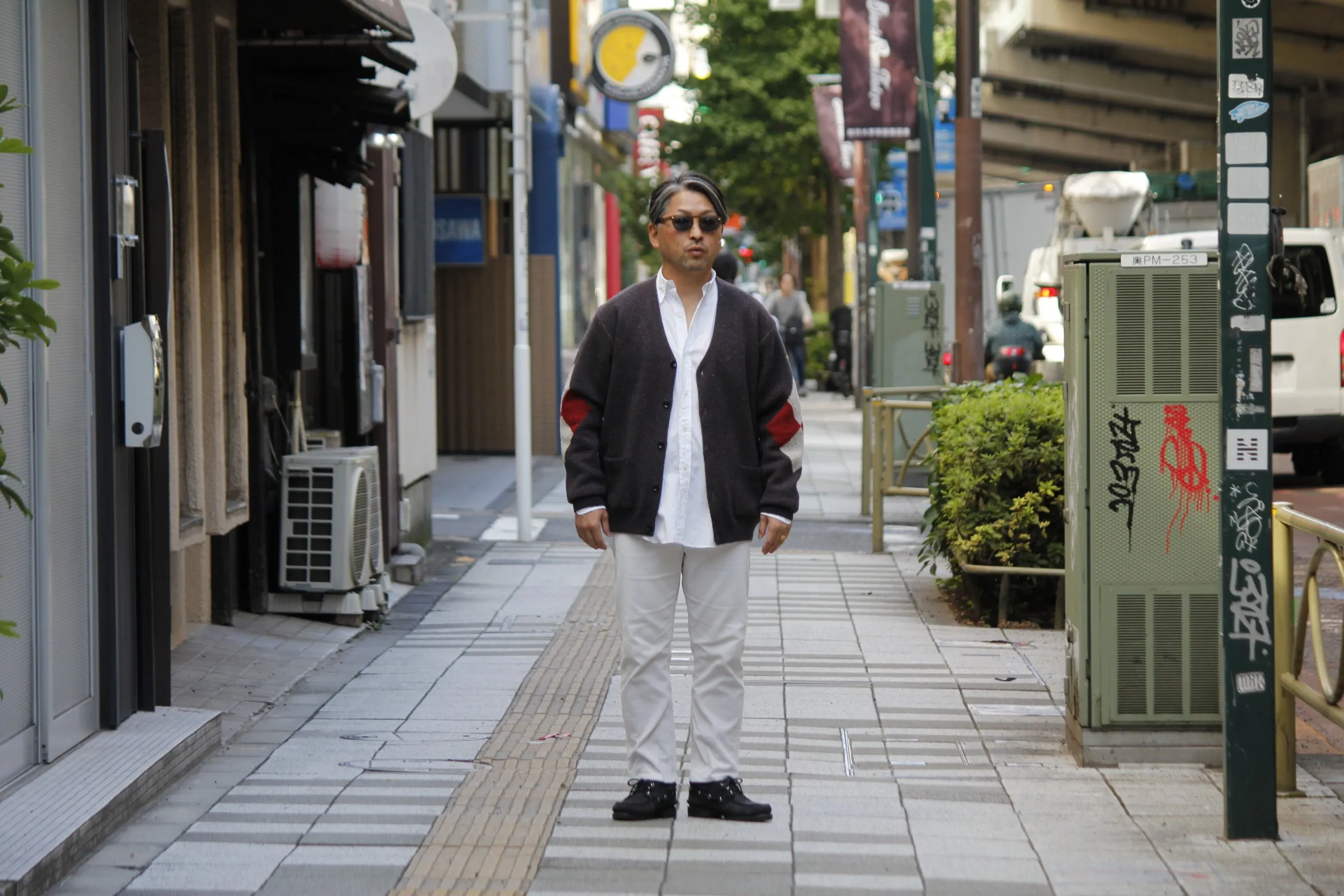 Boucle Knit Cardigan（Argyle）