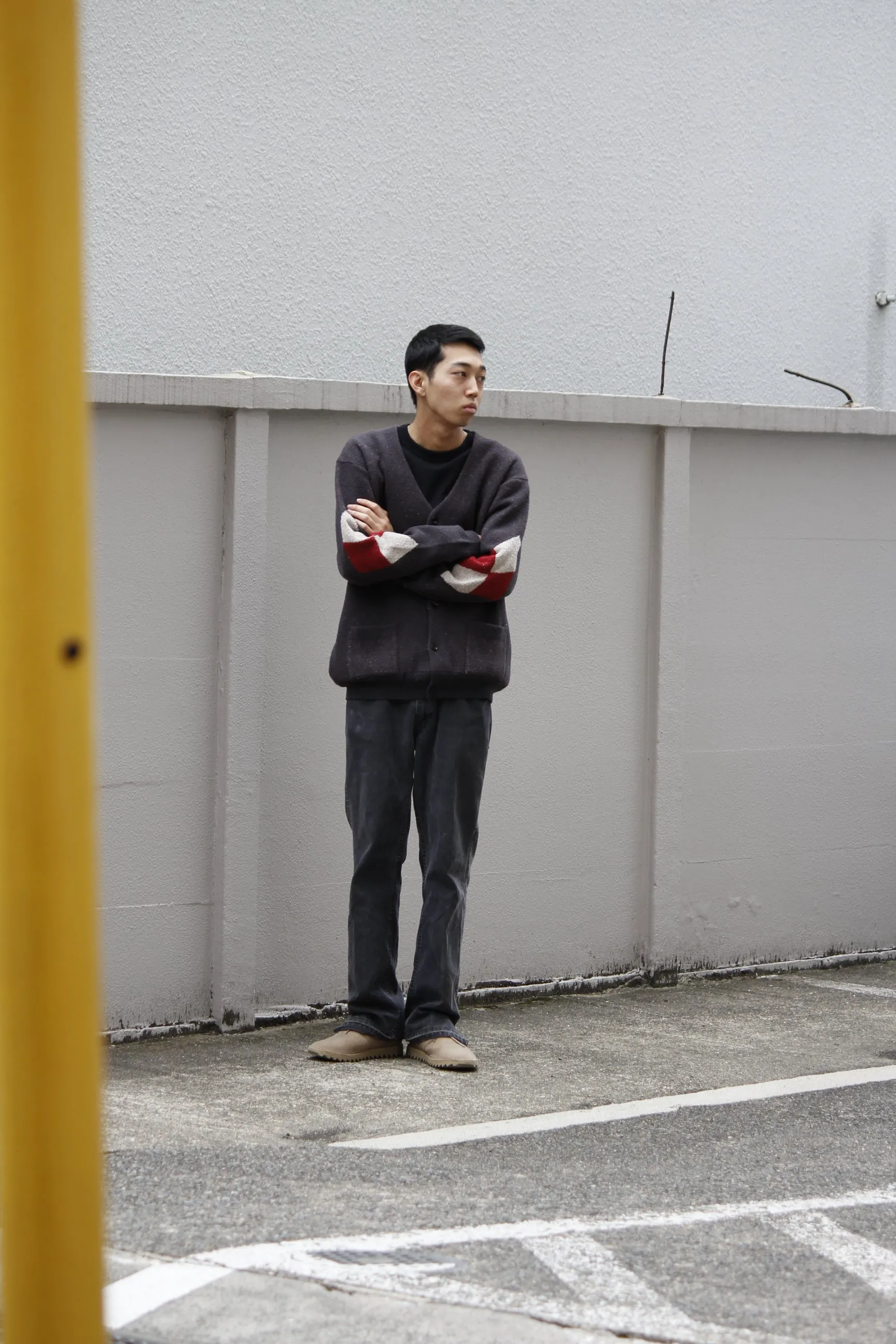 Boucle Knit Cardigan（Argyle）
