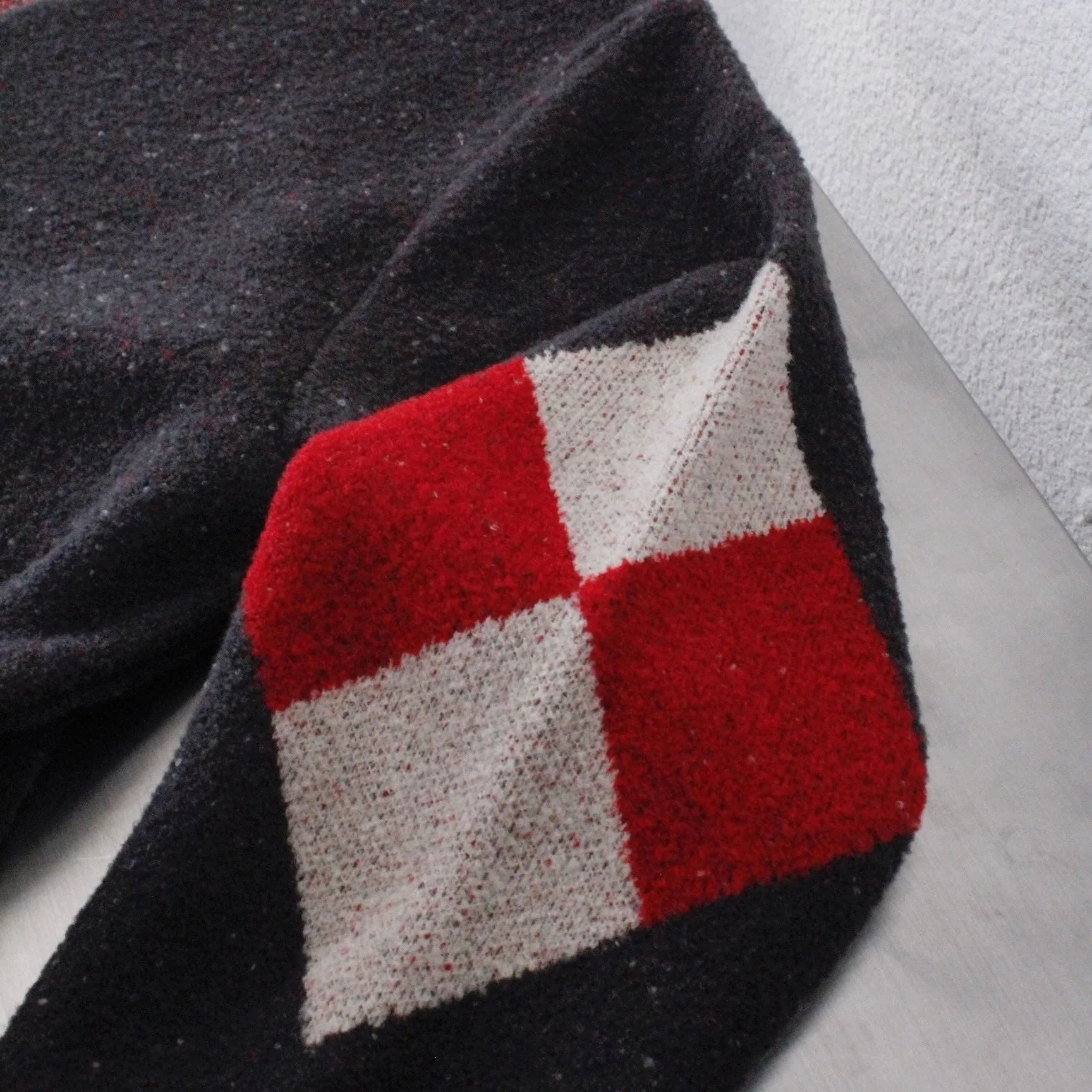 Boucle Knit Cardigan（Argyle）