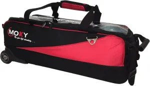 Bowlerstore Products Moxy Slim Triple Roller Bowling Bag- Red/Black