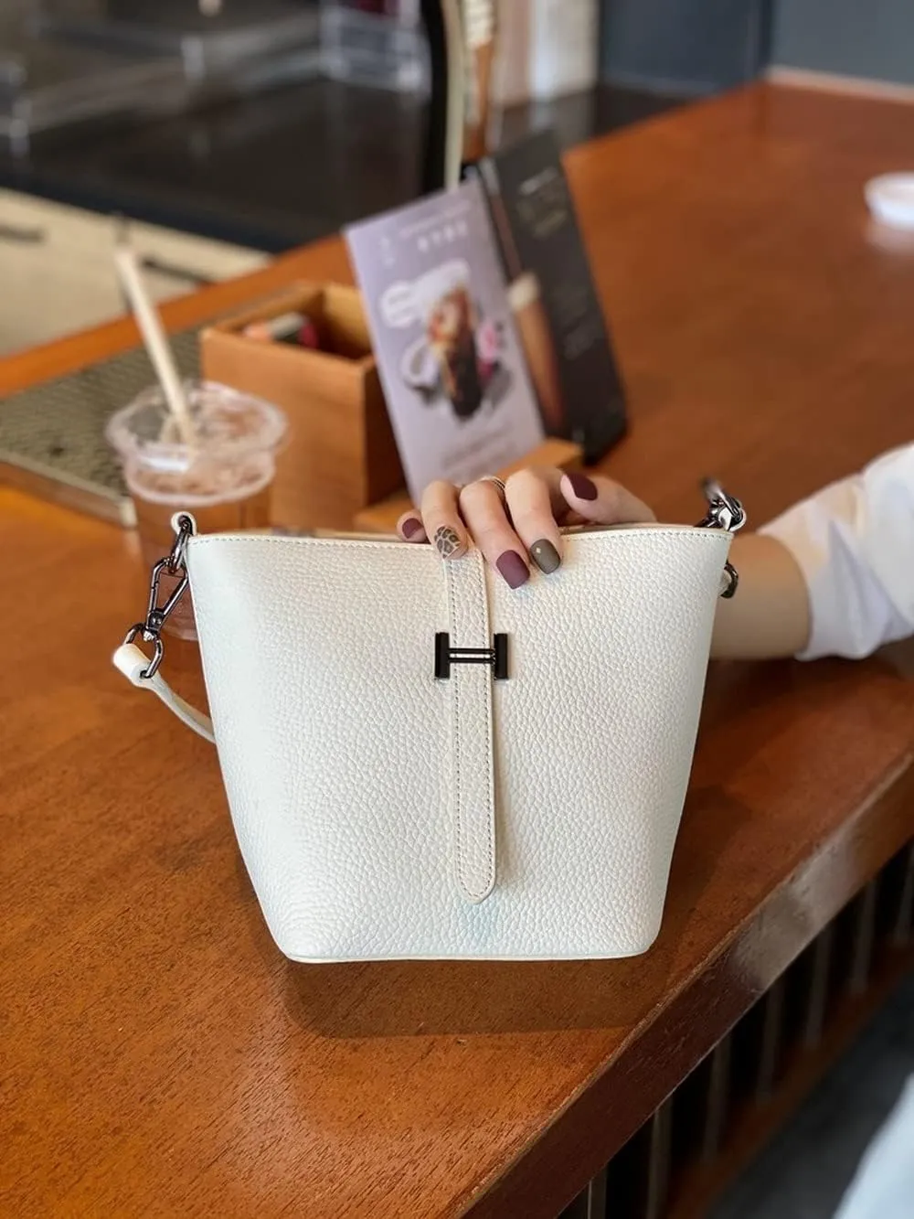 Bucket Bag Genuine Cow Leather Design Cross-body Bags Women's Fashion Handbags Unique Shoulder Bags