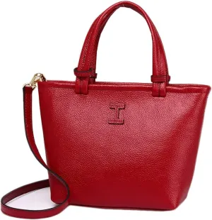 Bucket Bag Genuine Leather Women's Unique Shoulder Bags Fashion Handbags Multipurpose Design (Grey)