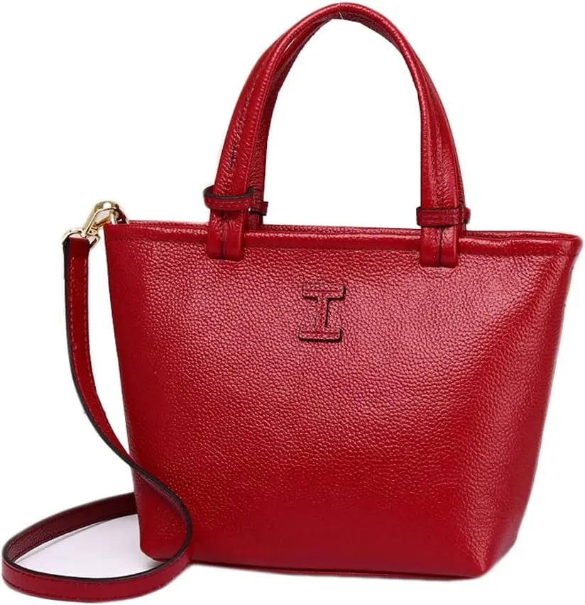 Bucket Bag Genuine Leather Women's Unique Shoulder Bags Fashion Handbags Multipurpose Design (Grey)