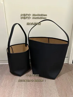 Bucket bag Row leather large capacity bag Soft leather high-end commuting tote women's shoulder handbag