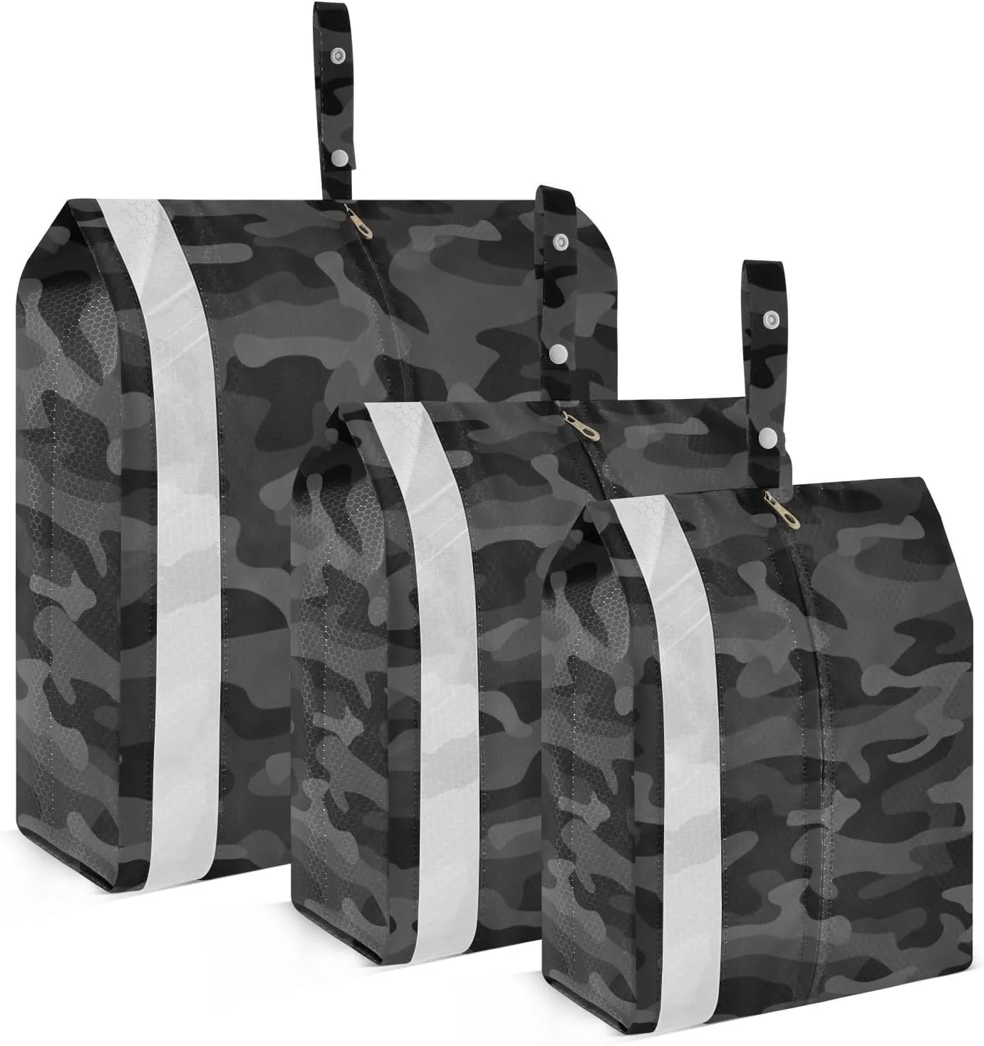 Camo Black Camouflage Packing Cubes Set of 3, Lightweight Travel Luggage Organizers Foldable Bags for Easy Packing and Organization