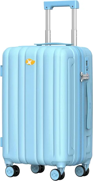Carry On Luggage 22x14x9 Airline Approved, Hard Suitcases with Spinner Wheels, Polycarbonate Lightweight Luggage, Durable & Stylish, Built-in TSA Lock, Blue