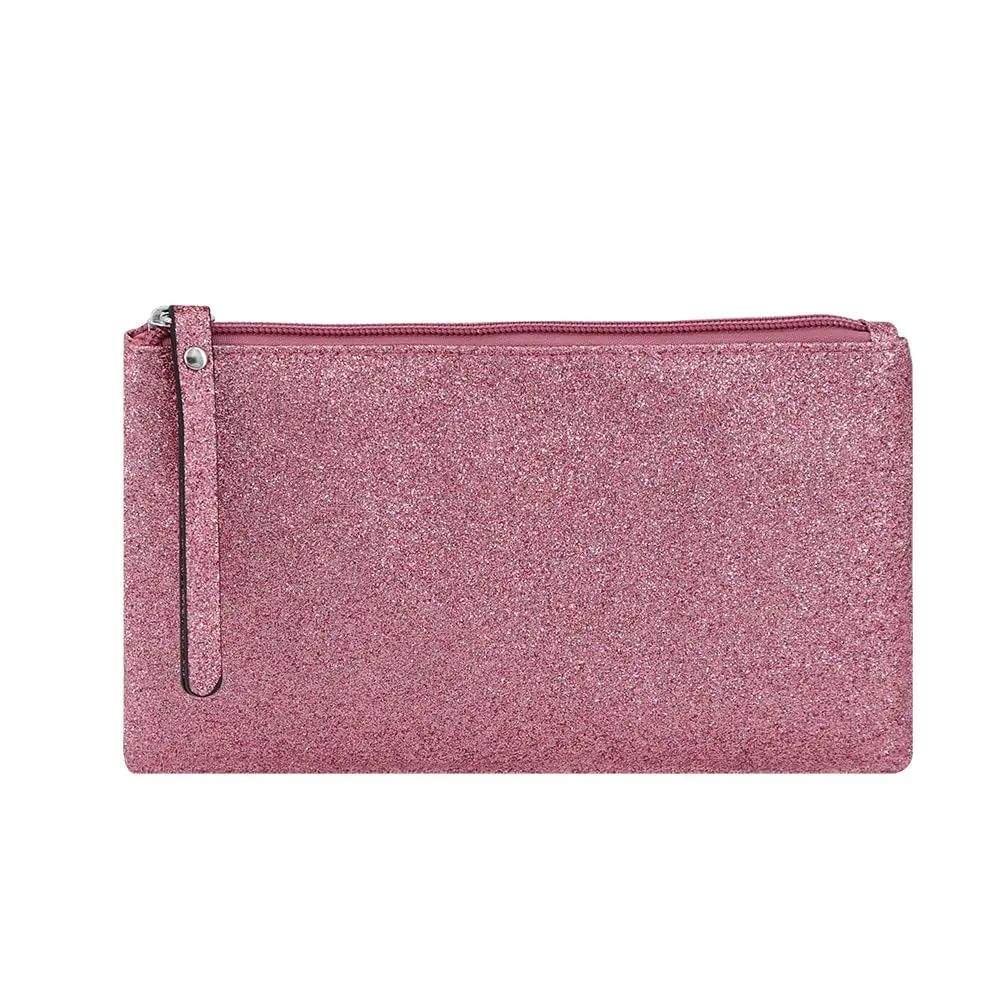 Celestial Glitter Pouch  Six Stunning Shades - Sparkling Makeup Bag, Festive Cosmetic Pouch (Starlit Rose)
