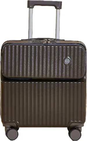 Charging Port Suitcase, Multifunctional Cup Holder Suitcase for Travel and Business Trips, 18 inches, Dogwood Powder,Noble Black-20 inches