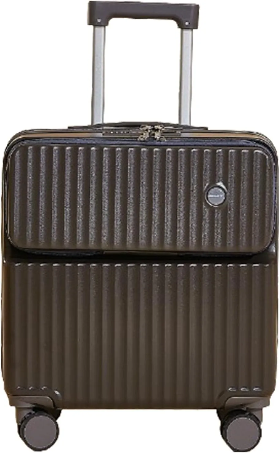 Charging Port Suitcase, Multifunctional Cup Holder Suitcase for Travel and Business Trips, 18 inches, Dogwood Powder,Noble Black-20 inches