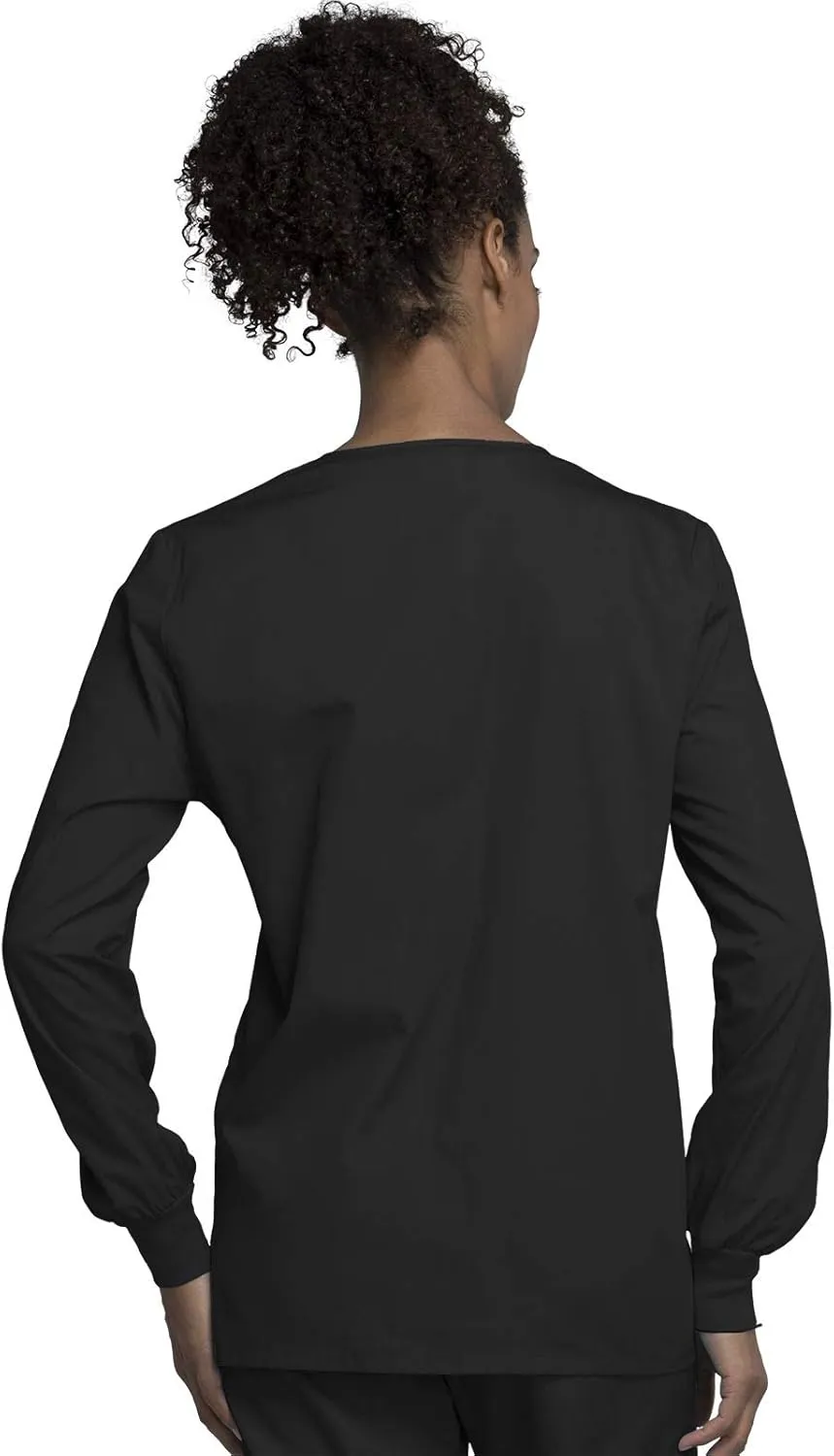 Cherokee scrubs jacket for women, Snap Front Warm-Up Jacket with 3 Pockets and Easy Care - 4350