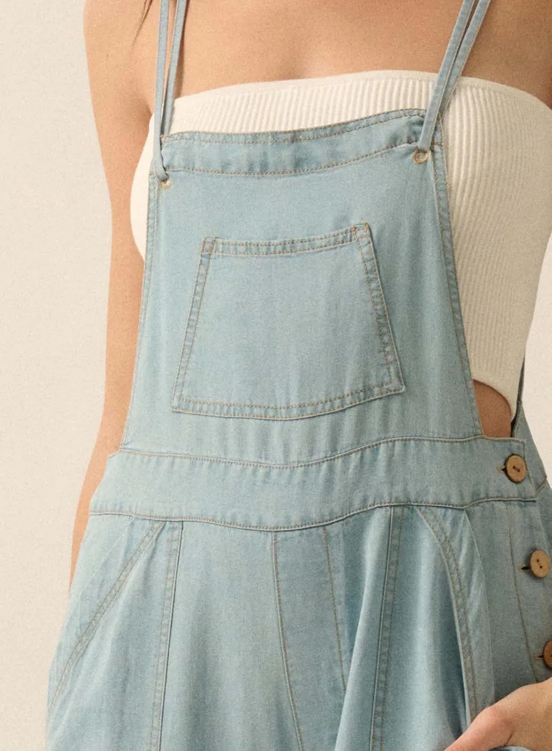 chouyatou Women's Baggy Adjustable Strap Denim Bib Overall Casual Loose Wide Leg Baggy Jeans Jumpsuit