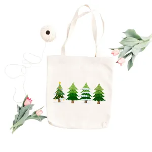 Christmas Trees Tote Bag, Christmas Canvas Tote Bags, Cute Tote Bag, Christmas Bags, Reusable Tote Bag, Reusable Shopping Bag, Xmas Tote Bag, Christmas Gift Tote