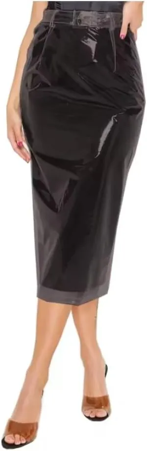 Clear PVC Plastic Pencil Skirts Womens Punk with Belt Female Nightclub Hobble Skirts